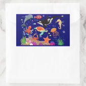 Leren Snoep onder het Zee, Marine World Rechthoekige Sticker (Tas)