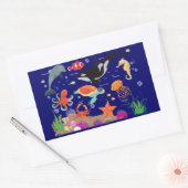 Leren Snoep onder het Zee, Marine World Rechthoekige Sticker (Envelop)