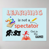 Leren . . . Stap in het spel! Classroom Poster (Voorkant)