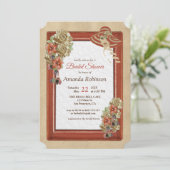 Leren & Suède Textuur Kunst Bruidsdouche Kaart (Staand voorkant)