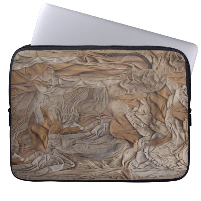 Leren & suède textuurlook laptop sleeve (Voorkant)