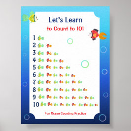 Leren tellen tot 10 poster voor kinderen