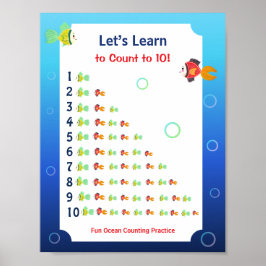 Leren tellen tot 10 poster voor kinderen