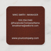 Leren Textuur Achtergrond Vierkante Visitekaartje (Achterkant)