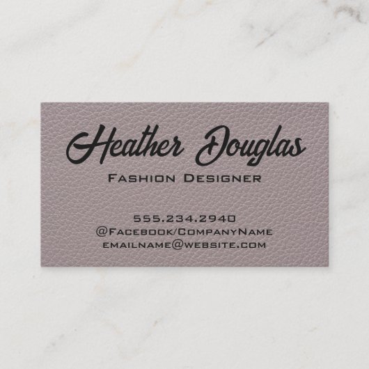 Leren Textuur Achtergrond Visitekaartje (Voorkant)