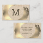 Leren textuur | Geborsteld goud Visitekaartje (Voorkant / Achterkant)