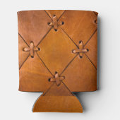 Leren textuur, natuurlijke zelfkant detail. blikjeskoeler (Achterkant)