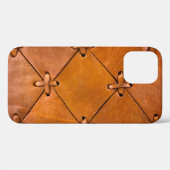Leren textuur, natuurlijke zelfkant detail. Case-Mate iPhone case (Achterkant (horizontaal))