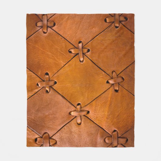 Leren textuur, natuurlijke zelfkant detail. fleece deken (Voorkant)