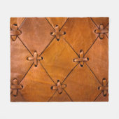 Leren textuur, natuurlijke zelfkant detail. fleece deken (Voorkant (Horizontaal))