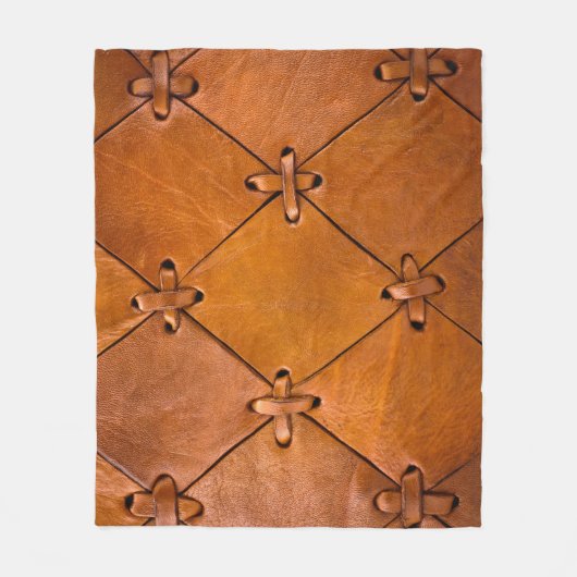 Leren textuur, natuurlijke zelfkant detail. fleece deken (Voorkant)