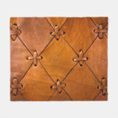 Leren textuur, natuurlijke zelfkant detail. fleece deken (Voorkant (Horizontaal))