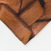 Leren textuur, natuurlijke zelfkant detail. fleece deken (Hoek)