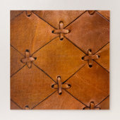 Leren textuur, natuurlijke zelfkant detail. legpuzzel (Horizontaal)