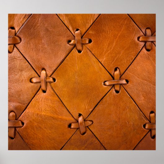 Leren textuur, natuurlijke zelfkant detail. poster (Voorkant)