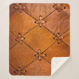 Leren textuur, natuurlijke zelfkant detail. sherpa deken