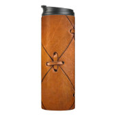 Leren textuur, natuurlijke zelfkant detail. thermosbeker (Geroteerd rechts)