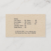 Leren textuur |  onderdelen visitekaartje (Achterkant)