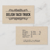 Leren textuur |  onderdelen visitekaartje (Voorkant / Achterkant)