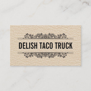 Leren textuur    onderdelen visitekaartje