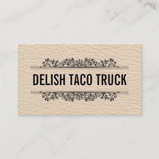 Leren textuur |  onderdelen visitekaartje (Voorkant)