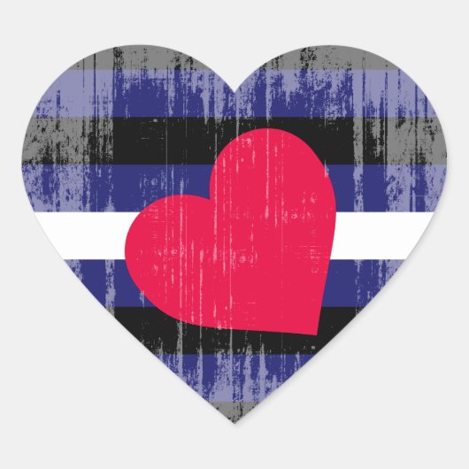 Leren trots uit het verleden hart sticker (Voorkant)
