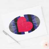Leren trots uit het verleden ovale sticker (Envelop)