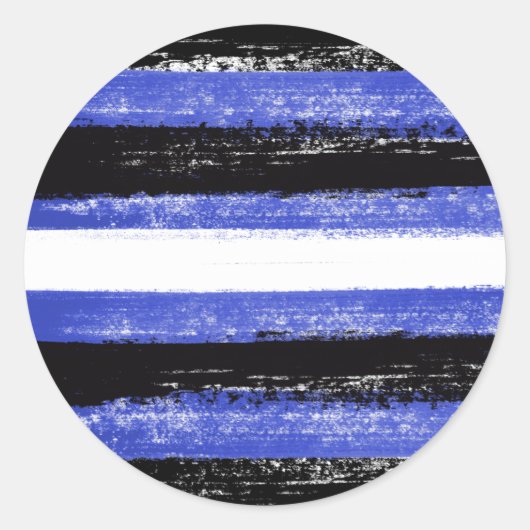 Leren trots verfstrepen ronde sticker (Voorkant)