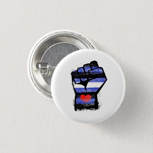Leren trots vuist ronde button 3,2 cm (Voorkant /achterkant)