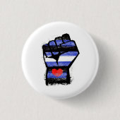 Leren trots vuist ronde button 3,2 cm (Voorkant)