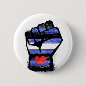 Leren trots vuist ronde button 5,7 cm (Voorkant)