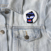 Leren trots vuist ronde button 5,7 cm (In situ)