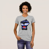 Leren trots vuist t-shirt (Voorkant volledig)