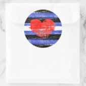 Leren trotsverf ronde sticker (Tas)
