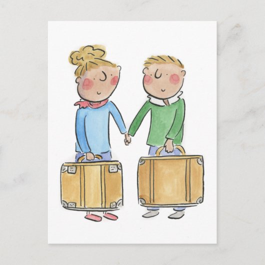 Leren trouwdag briefkaart (Voorkant)