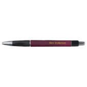 Leren Uitziende Maroon Pen met Aanpasbare Naam (Voorkant)