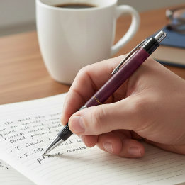 Leren Uitziende Paarse Pen met Aanpasbare Naam