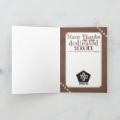 Leren universele jubileumkaart voor werknemers met kaart (Binnen)