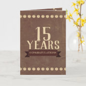 Leren universele werknemer jubileumkaart met studs kaart (Gele Bloem)