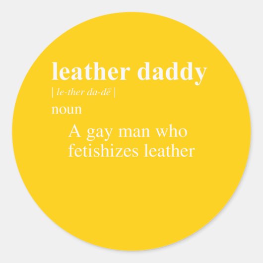 LEREN VADER DEFINITIE RONDE STICKER (Voorkant)