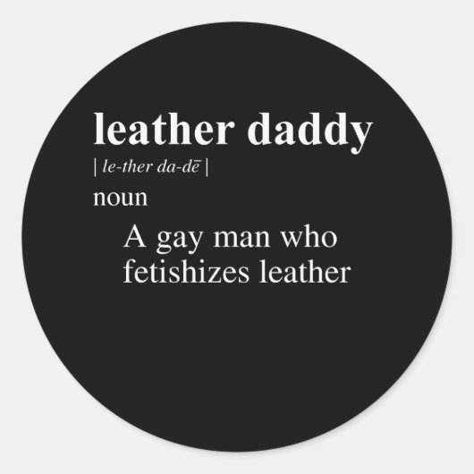 LEREN VADER DEFINITIE RONDE STICKER (Voorkant)