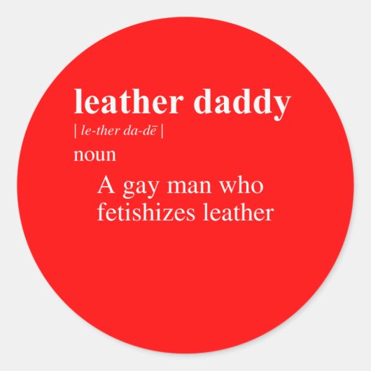 LEREN VADER DEFINITIE RONDE STICKER (Voorkant)