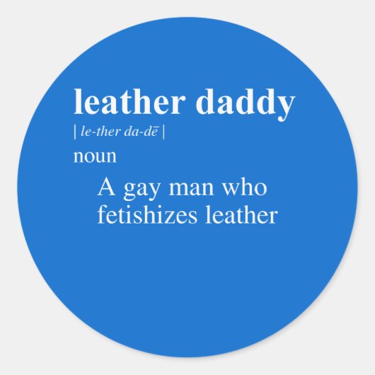LEREN VADER DEFINITIE RONDE STICKER (Voorkant)