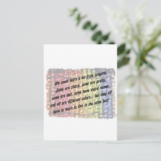 leren van crayons briefkaart (Staand voorkant)