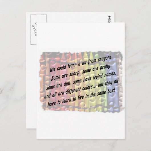 leren van crayons briefkaart (Voorkant / Achterkant)