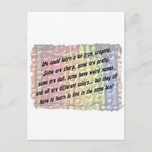 leren van crayons briefkaart (Voorkant)