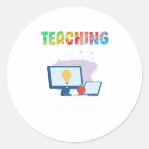 Leren van een afstand die nog steeds een kloof maa ronde sticker