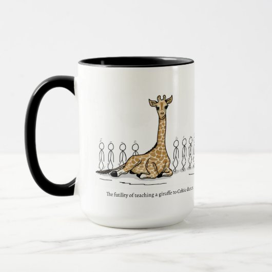 Leren van een Giraffe aan Keltische Dans 15oz Mok (Links)