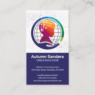 Leren van kinderen en onderwijs visitekaartje