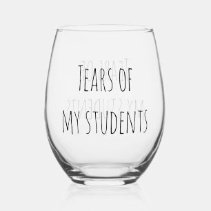Leren van mijn studenten Funny Gift Teacher Teachi Wijnglas Zonder Voet